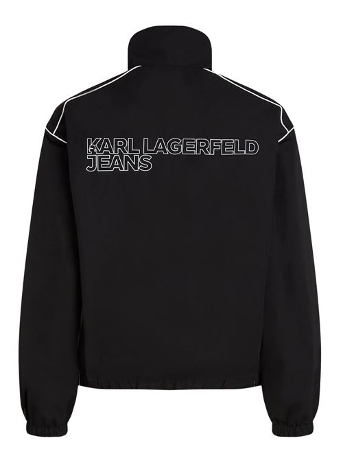 Felpa con zip uomo nera in poliestere Karl Lagerfeld jeans | A2M15014999